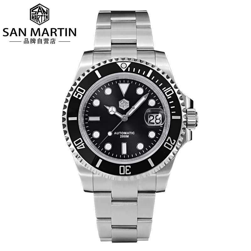 San Martin军魂定制水鬼潜水表蓝宝石表蒙自动机械夜光防水SN019