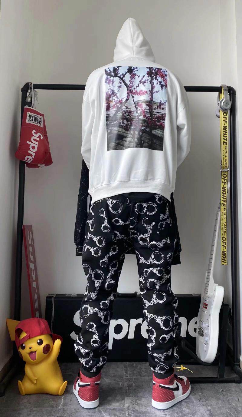 19ssins主理理人同款字母帽衫essentials花卉相片卫衣