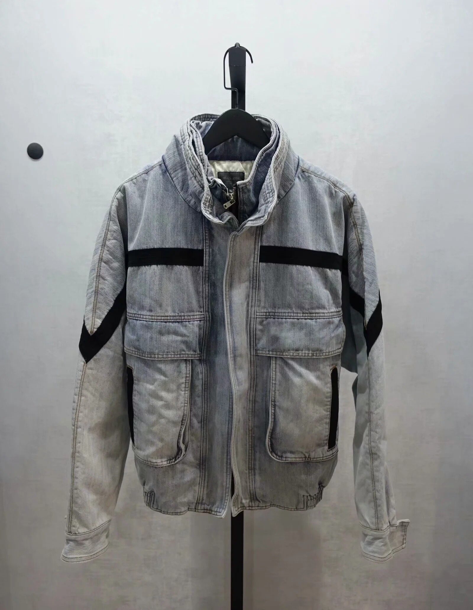 重磅牛仔立领夹棉双洗水短款夹克高街fog秋冬夹克