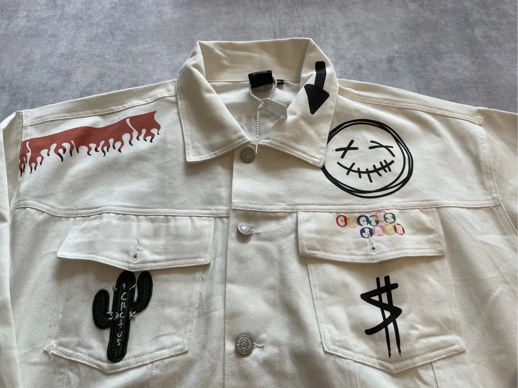 travisscottcactusjackjacket微笑地球合作牛仔夹克外套夹克