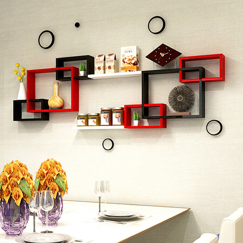 墙上置物架墙面壁挂创意格子客厅电视背景墙隔板卧室搁板