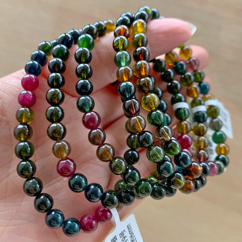 天然老矿巴西黑玫瑰黑美人碧玺手链玻璃体旺夫低调手链