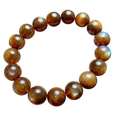 天然芬达黄色安德森手链西藏长石太阳石手串日光石水晶饰品宝石女