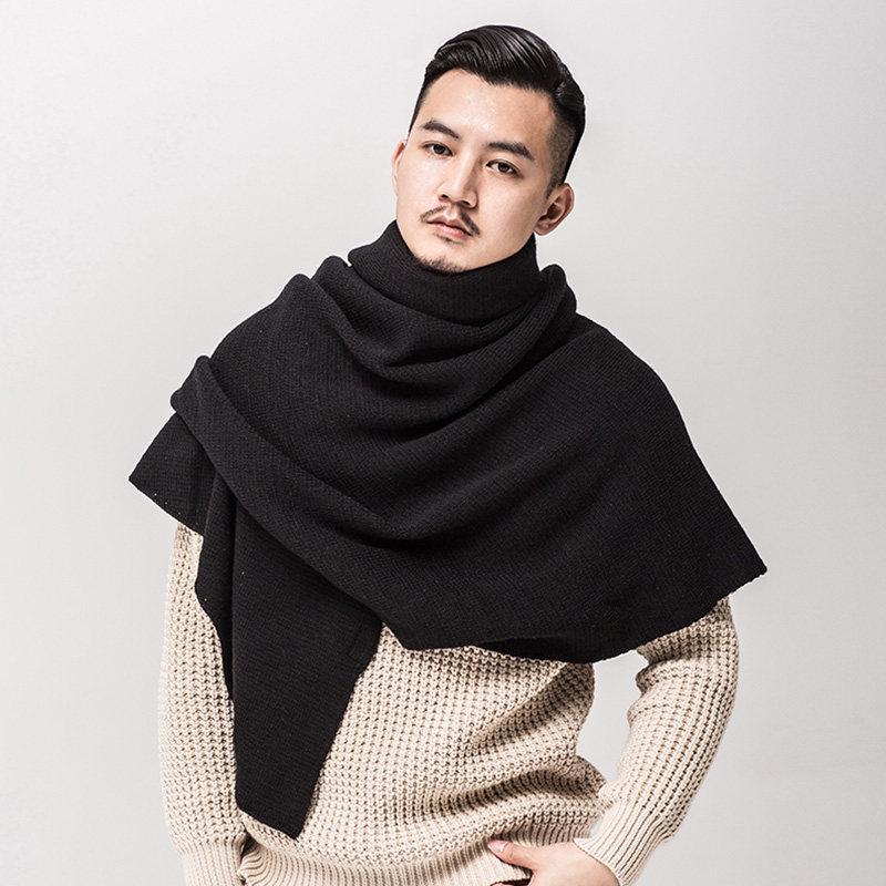 有鲤斗篷外套冬季男士复古宽松披风披肩大风风衣