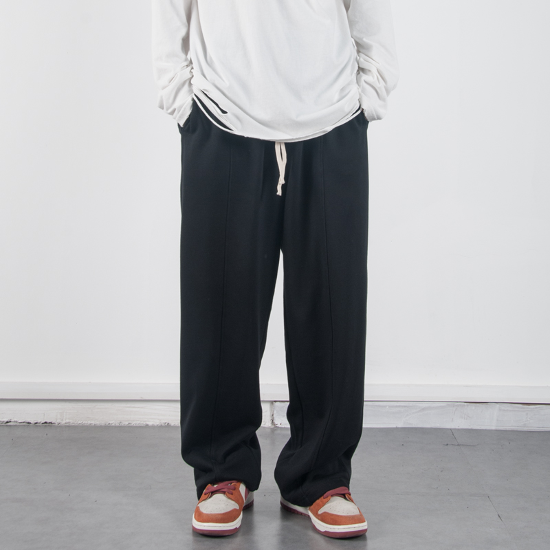 高街阔腿裤春秋宽松直筒垂感黑色拖地运动嘻哈侃爷大码美式休闲潮