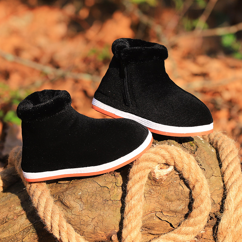 冬季棉鞋纯手工千层底布鞋耐磨防滑男女加厚加绒保暖鞋老人棉布鞋