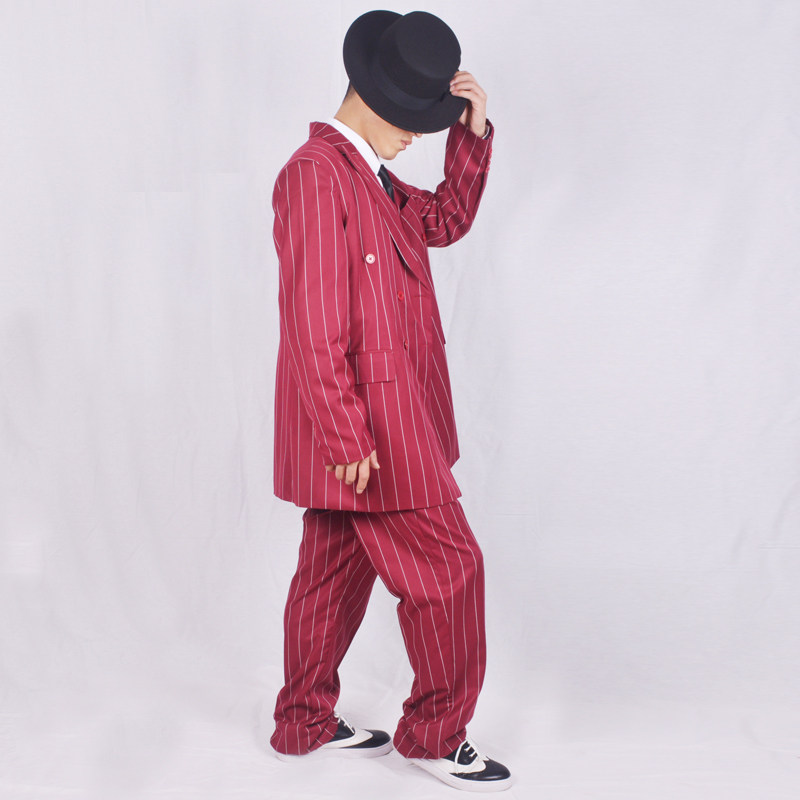 popping西装外套衣服locking演出服西服街舞表演机械西服套装
