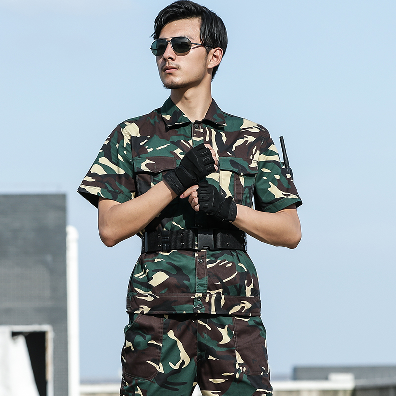 短袖猎人迷彩服套装夏季陆军军装制服耐磨透气作训外套