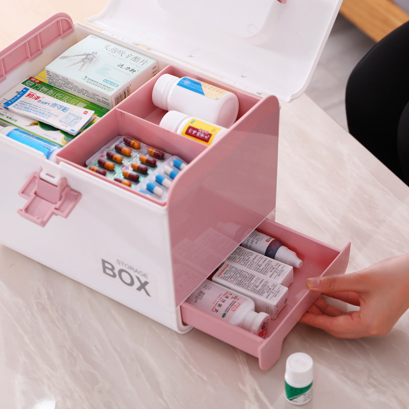 星优手提药箱家庭医药箱儿童急救箱药品收纳盒家用小医薬箱医疗箱-图2