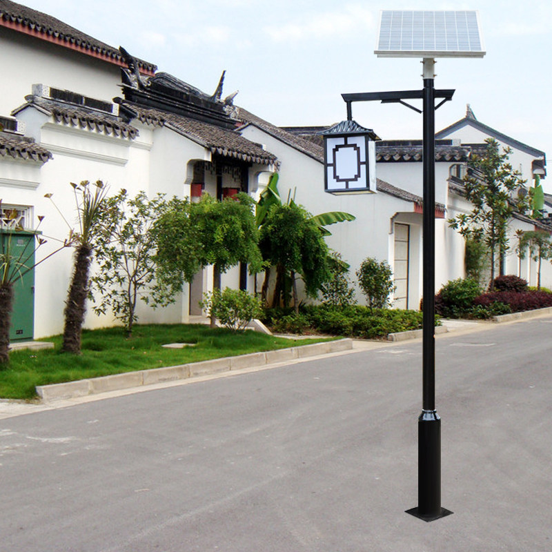 户外中式太阳能庭院灯公园景区仿古路灯复古双头景观庭院灯饰