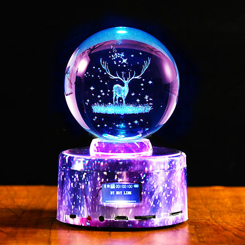 生日礼物女朋友发光梦幻梦幻水晶水晶球蓝牙音乐摆件创意礼盒