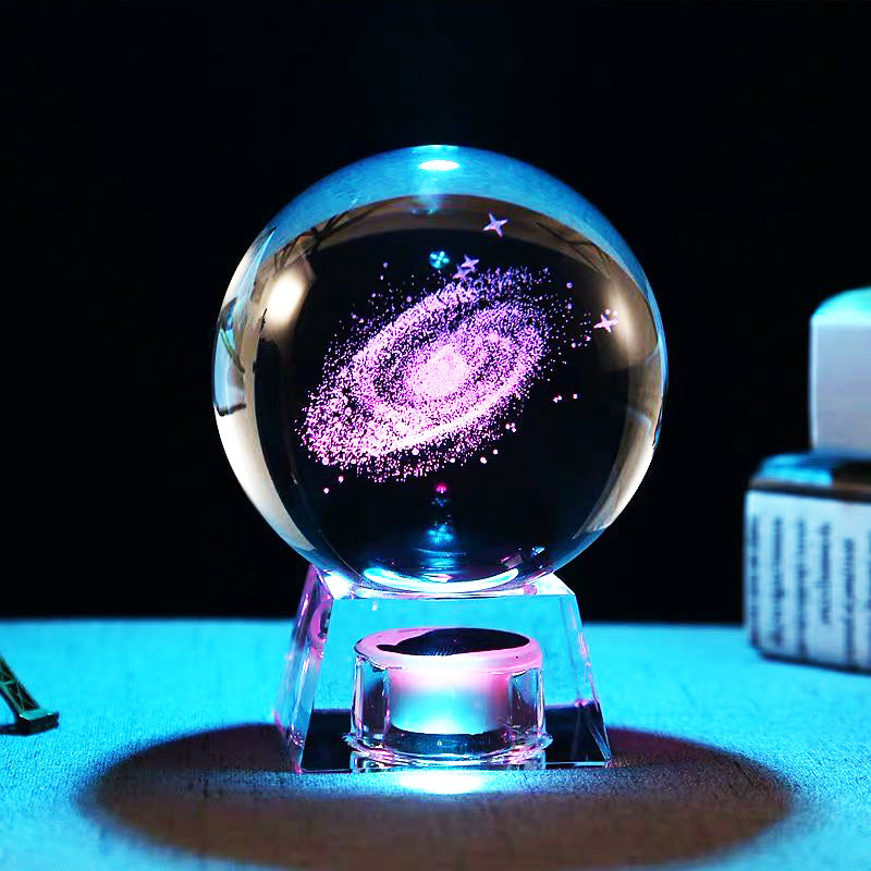 水晶球女朋友闺蜜生日礼物透明星空圆球摆件