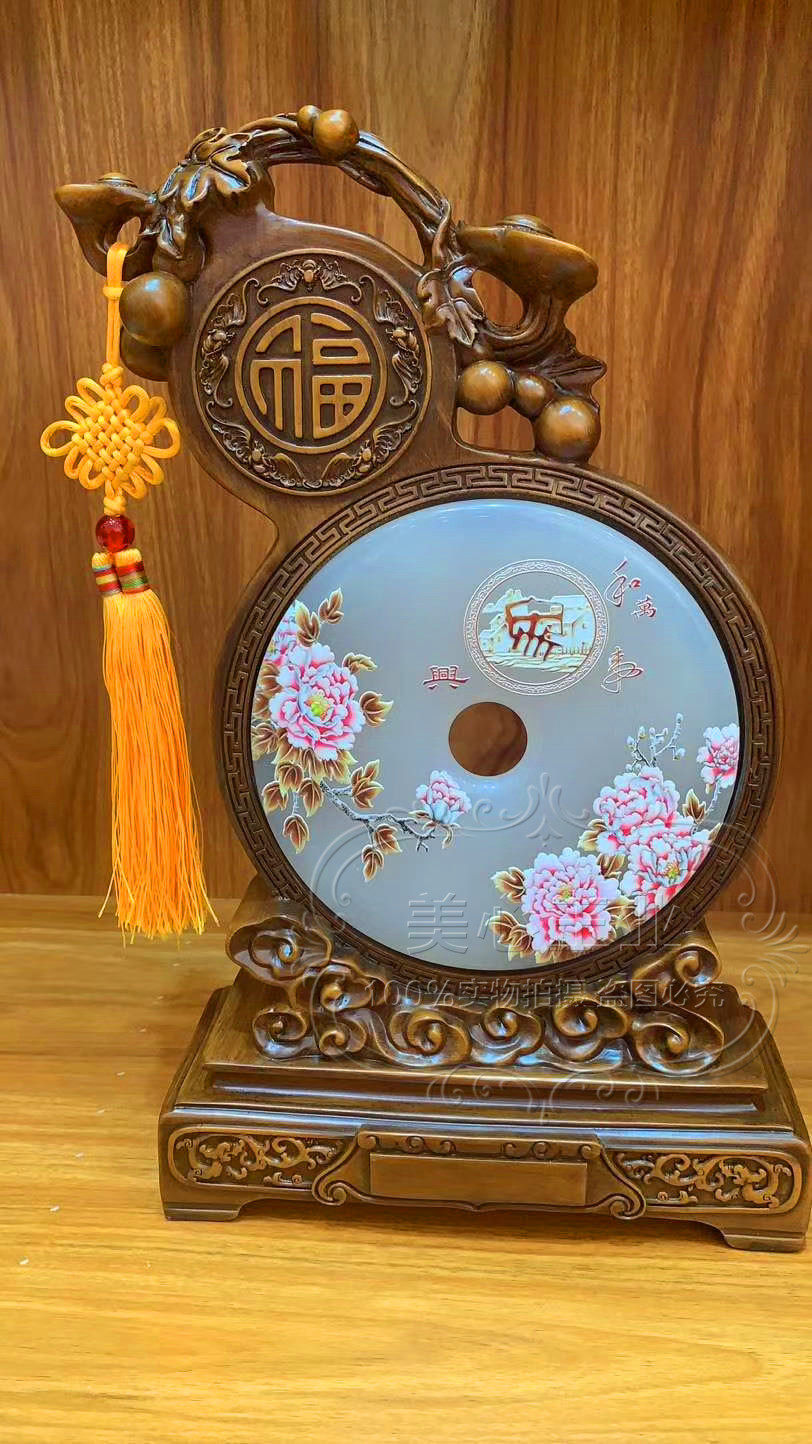 阿富汗玉石平安扣葫芦屏风摆件客厅玄关家居酒架摆件