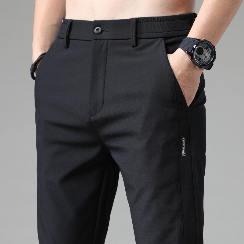 休闲长裤男青少年夏季薄款韩版潮流直筒宽松冰丝透气百搭裤子男潮