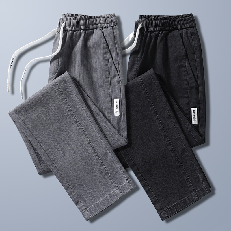 休闲裤男士夏季2022韩版潮流牛仔裤百搭男装春秋款宽松直筒裤子男