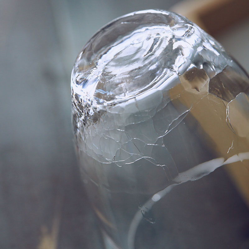 玩物志冰裂纹韩国水晶玻璃凉水水杯家用牛奶玻璃杯