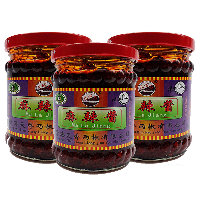 青海循化县特产天香雪域牦牛肉酱180克3瓶调味辣椒酱