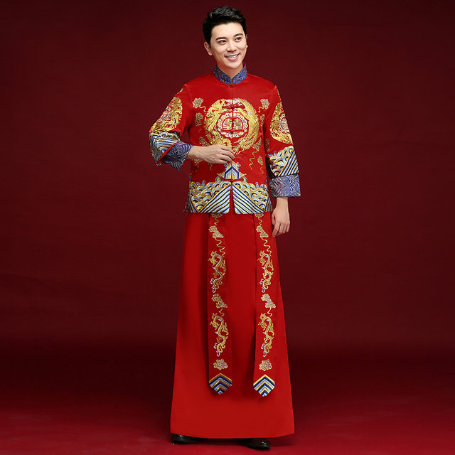 Xiuhe clothing men's new man clothing Chinese wedding dress dragon and phoenix Tang suit men's Xiuhe men's big code show and men Xiuhe clothing men's new man clothing Chinese wedding dress dragon and phoenix Tang suit men's Xiuhe men's big code show and men