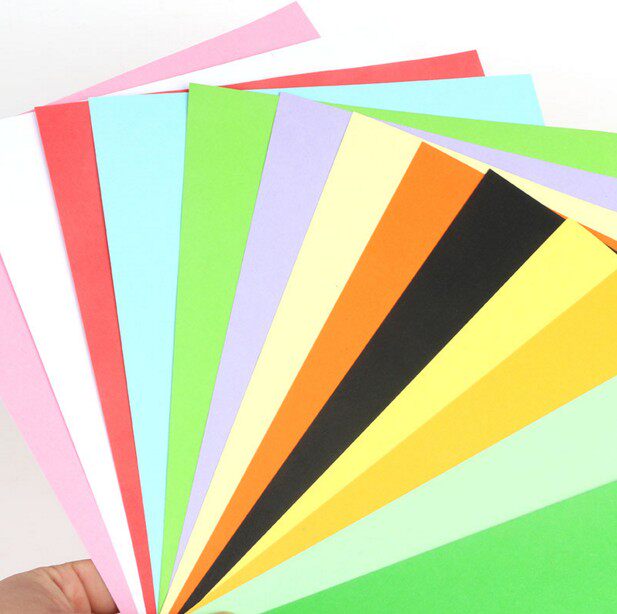 10张a4彩色160克硬卡卡纸卡片贺卡幼儿园diy折纸