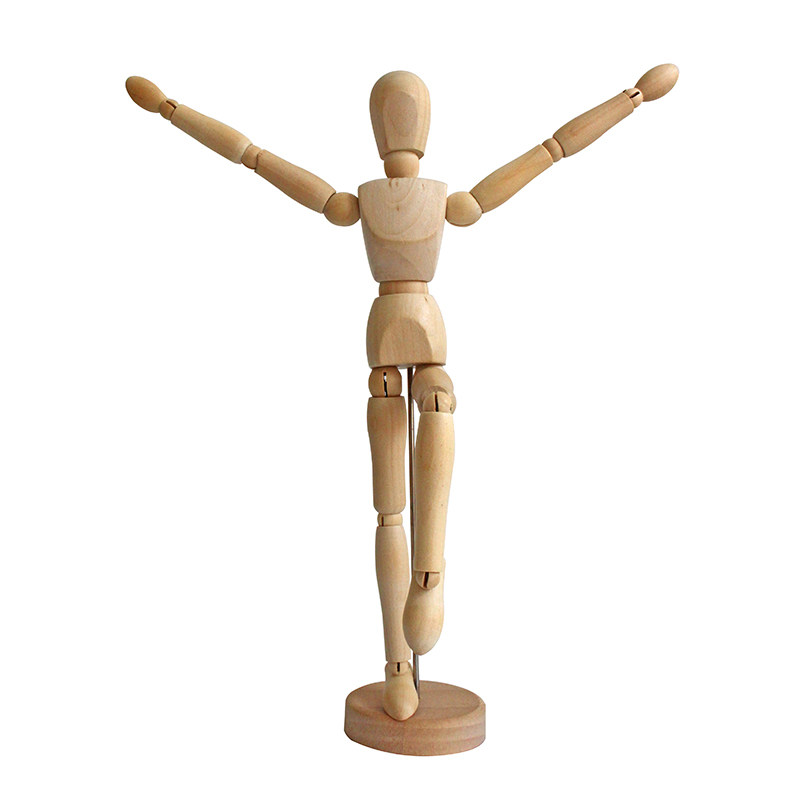 漫画工具小木人模型素描速写木偶可动人偶人体模型关节5.5/8/12寸