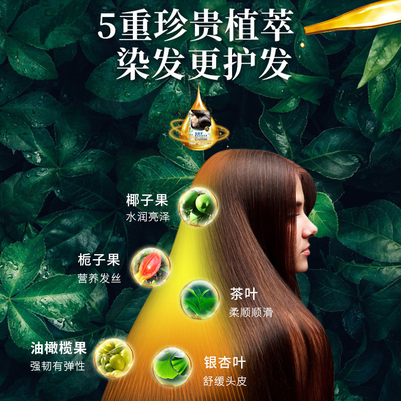 五贝子植物染发剂天然纯黑色染发膏