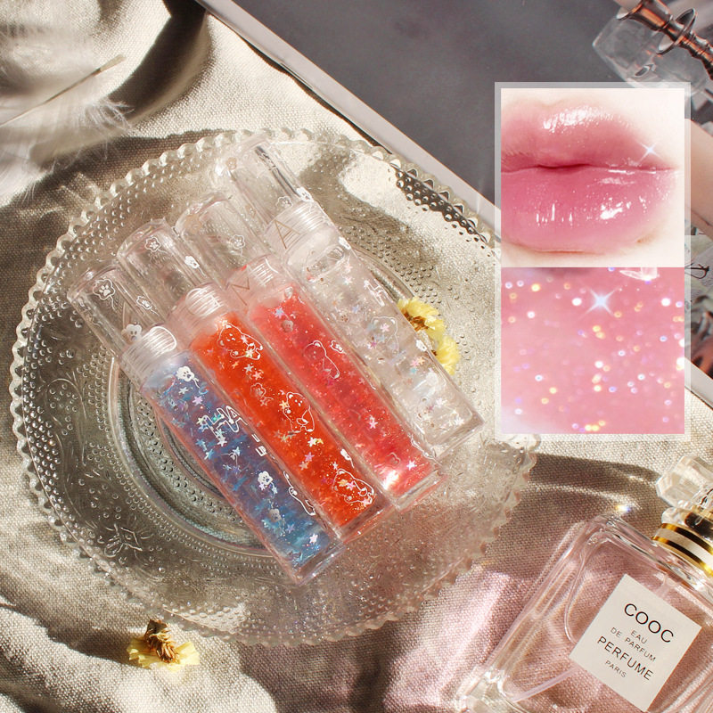 快乐萌迪熊唇蜜星钻水晶唇彩学生闪耀珠光偏光唇彩