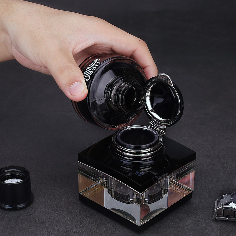 英雄钢笔墨水玻璃空瓶个性设计绘图墨水用独立礼盒包装商务雅致墨台