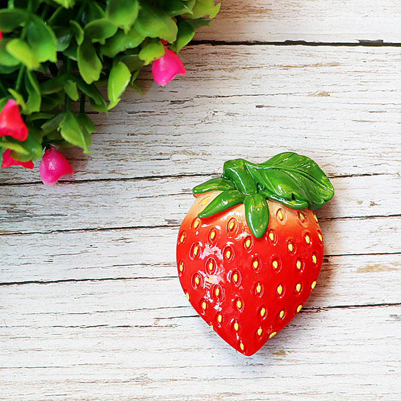 北欧3d立体水果冰箱草莓樱桃榴莲厨房磁铁冰箱磁性贴