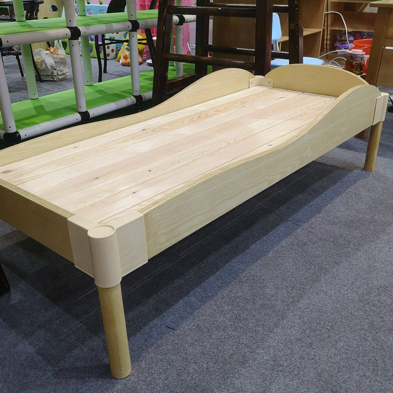 幼儿园专用原木单人床多层层板加高木板床儿童童床幼儿园专用床原婴童