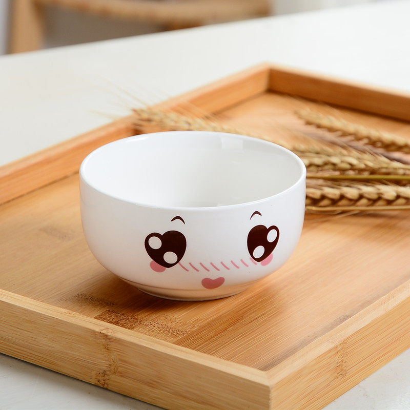 饭碗瓷碗可爱表情釉下彩陶餐具套装小米小米饭碗