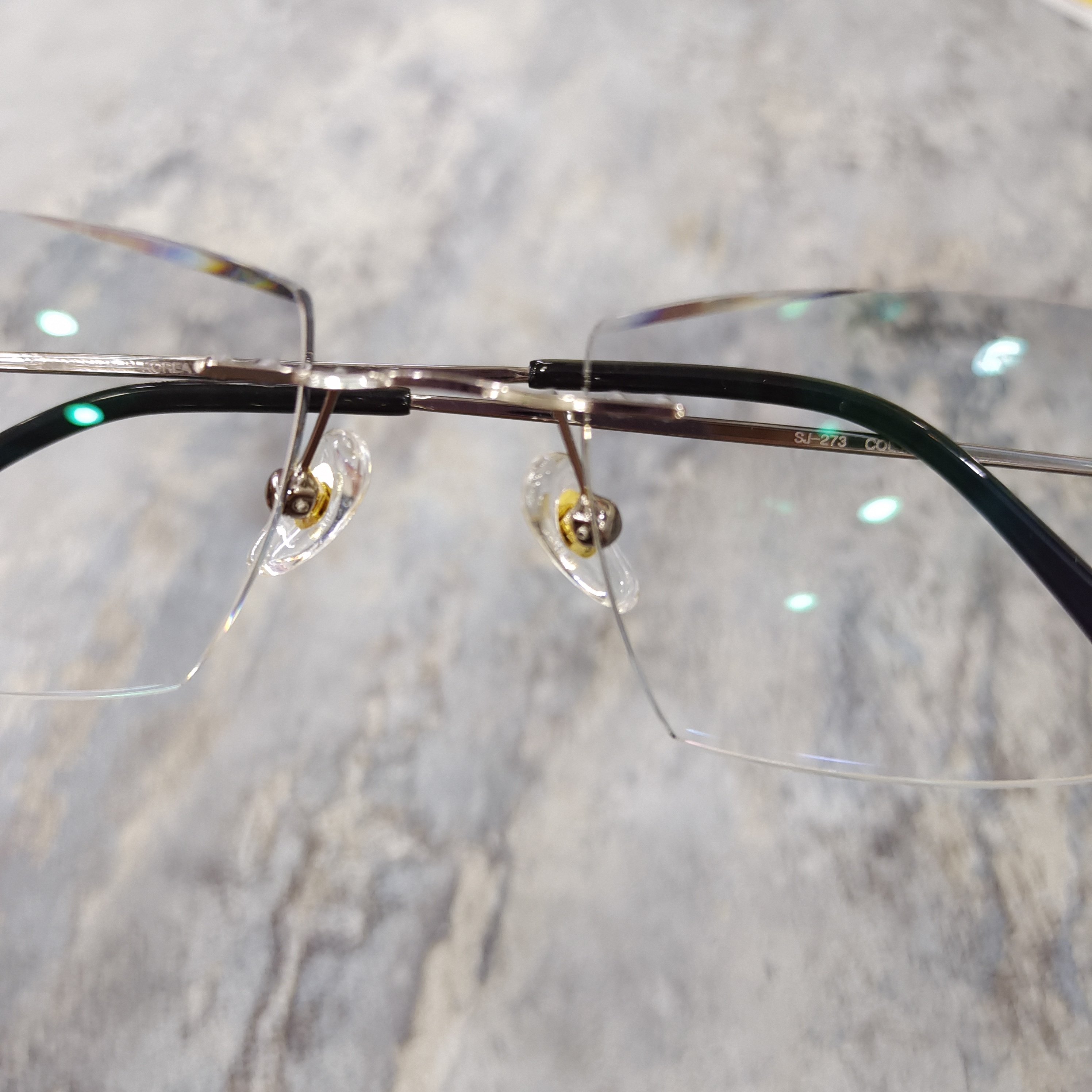 万金宝2021年新款时尚钻石切边眼镜商务半钛无框定制成品光学镜