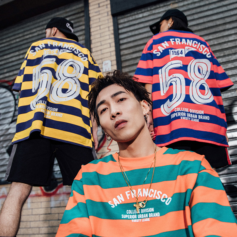 欧美嘻哈街舞说唱大码宽松oversize短袖男潮hiphopt恤