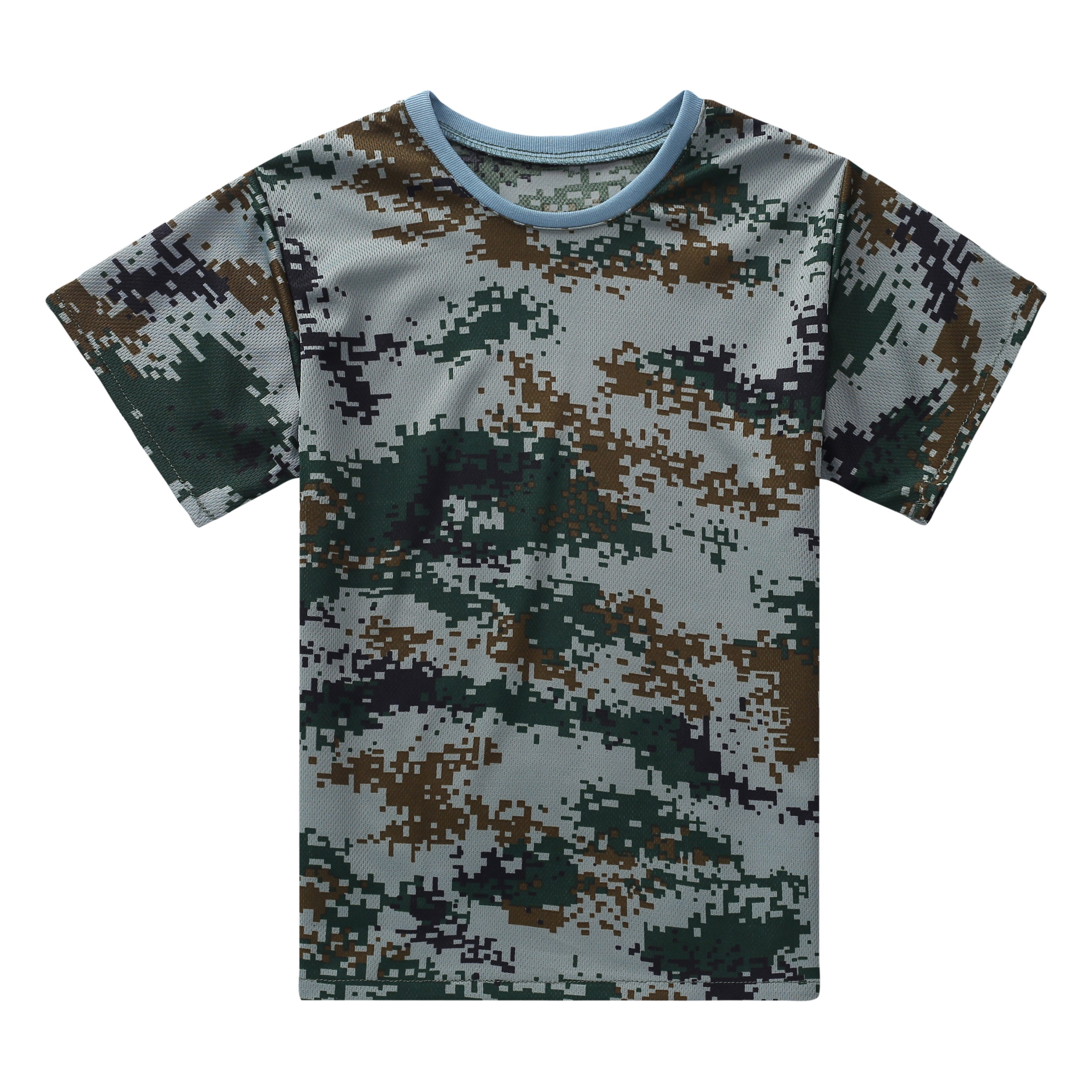 夏季儿童夏令营迷彩服套装短袖男女童学生军训服小孩户外t恤军装