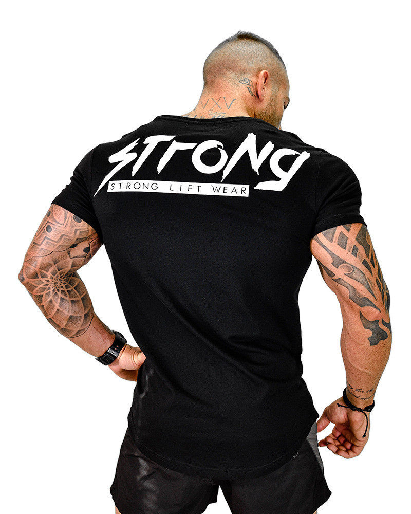 肌肉博士夏季潮牌运动健身型短袖修身运动t恤