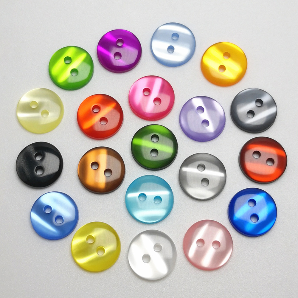 儿童圆形纽扣衬衫衣扣毛衣扣diy两孔彩色面包纽扣