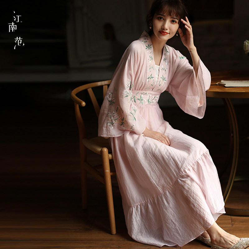江南范服改良春秋中国国风汉服旗袍仙气森系汉服