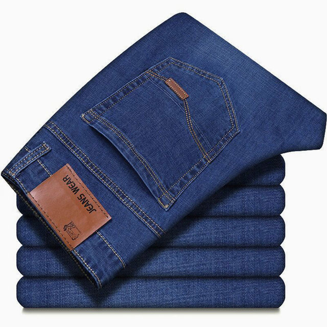 Two-piece autumn new jeans men's straight loose casual trousers big size men's trousers Slim middle-aged men's clothing Two-piece autumn new jeans men's straight loose casual trousers big size men's trousers Slim middle-aged men's clothing