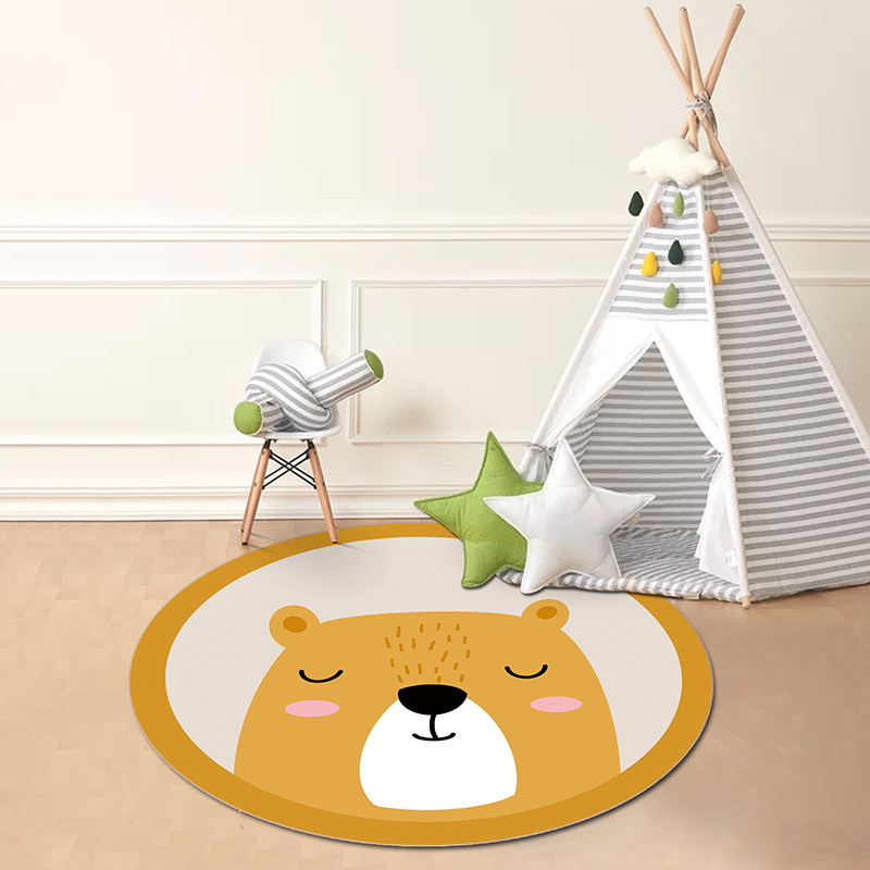 地毯卡通圆形卧室ins儿童可爱床边毯北欧风地毯
