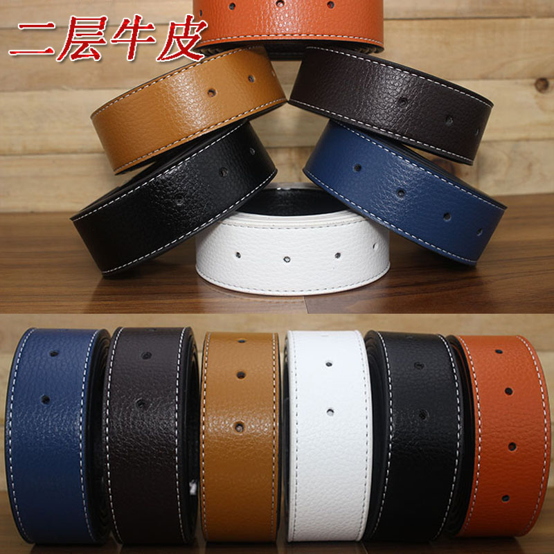 3.3CM不带头真皮带打孔无头平滑扣牛皮腰带身无扣3.7CM青年裤带条