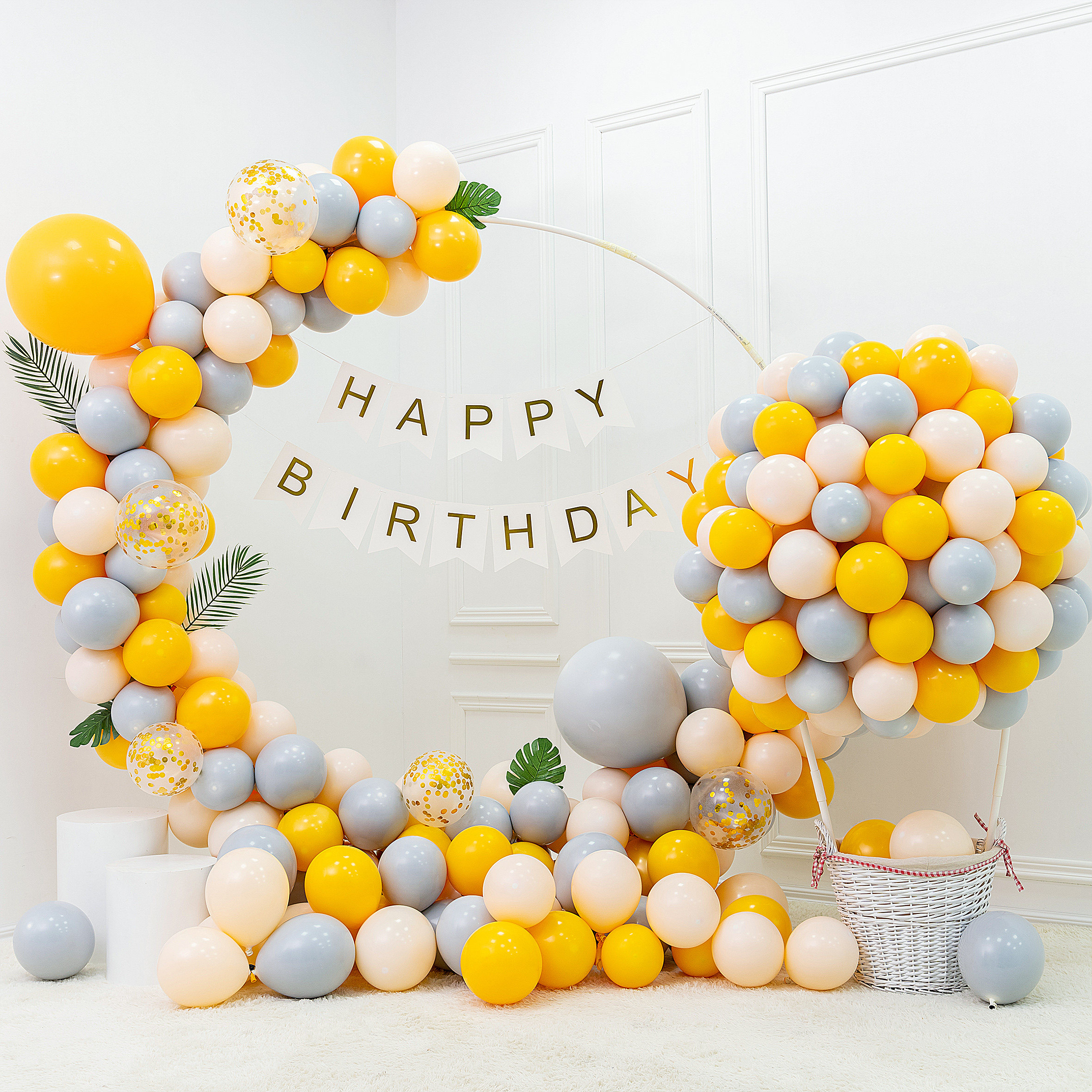 宝宝一周岁生日布置61六一儿童节气球装饰男女朋友派对背景墙1