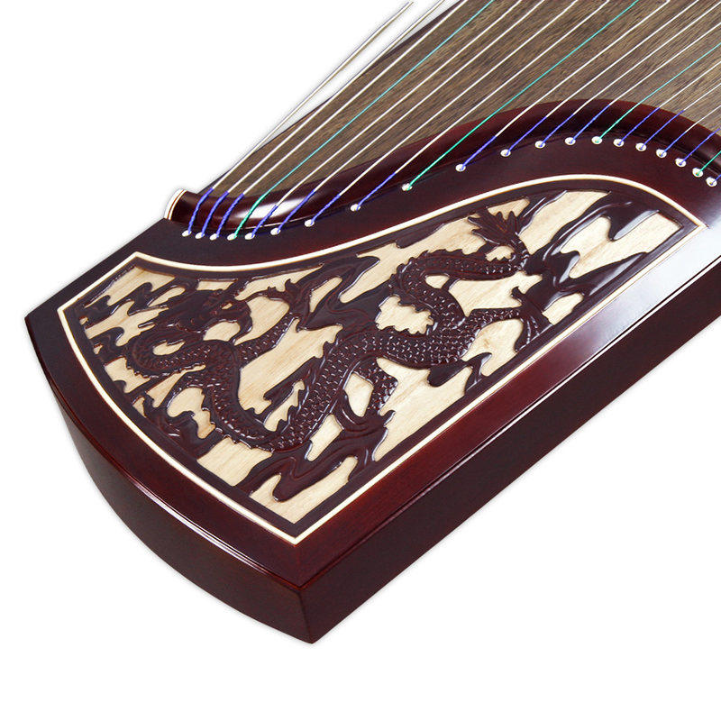 扬州龙凤浮雕古筝 6001红木浮雕实木儿童成人初学者古筝 入门考级