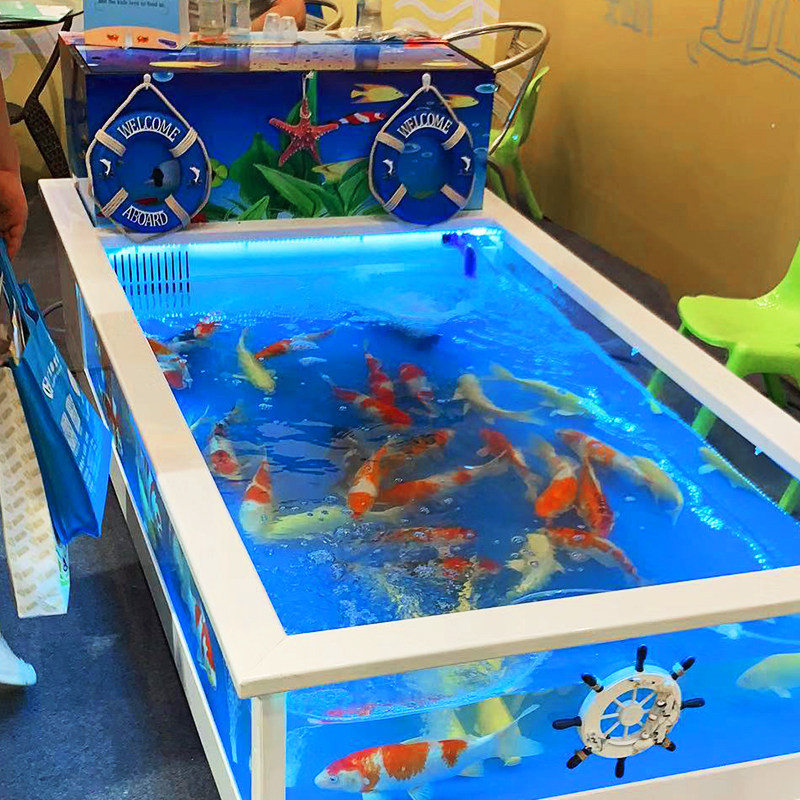 玻璃钢儿童捞鱼池商用游乐场小朋友钓鱼喂奶奶鱼池室内游乐设备