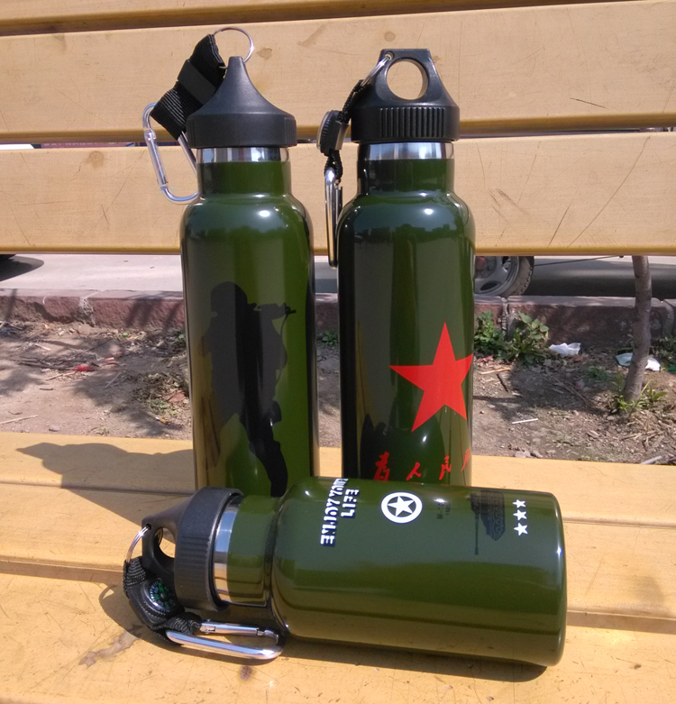 水壶飞狼迷彩不锈钢真空俄罗斯军训用水保温杯水杯保温杯