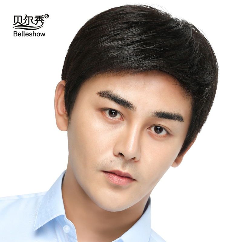 假发男短发毛帅气中老年头套真人发丝逼真隐形整顶假发
