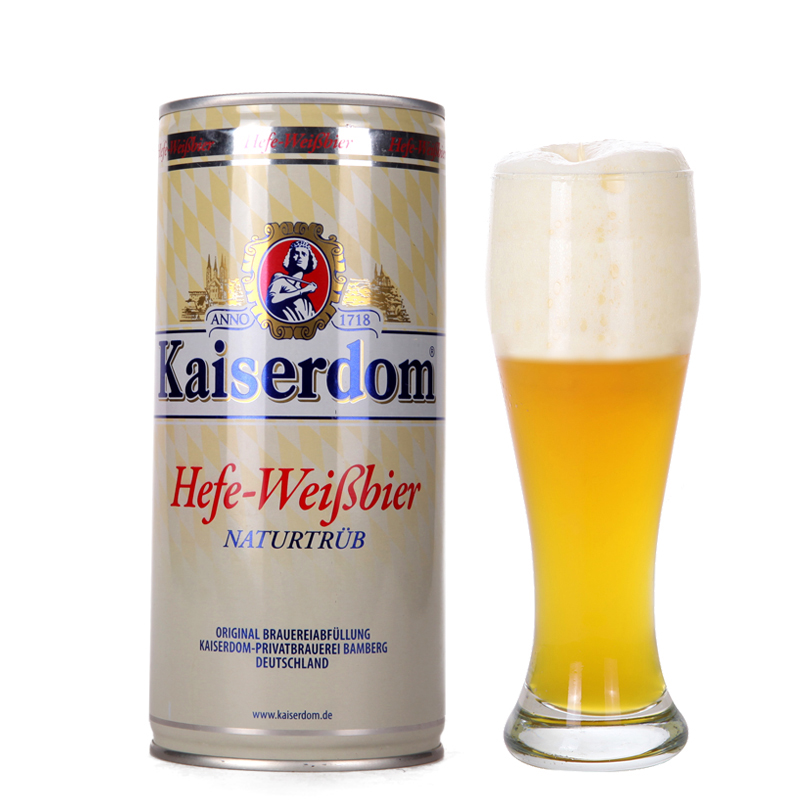 啤酒德国原装进口kaiserdom白啤酒1l12听进口啤酒