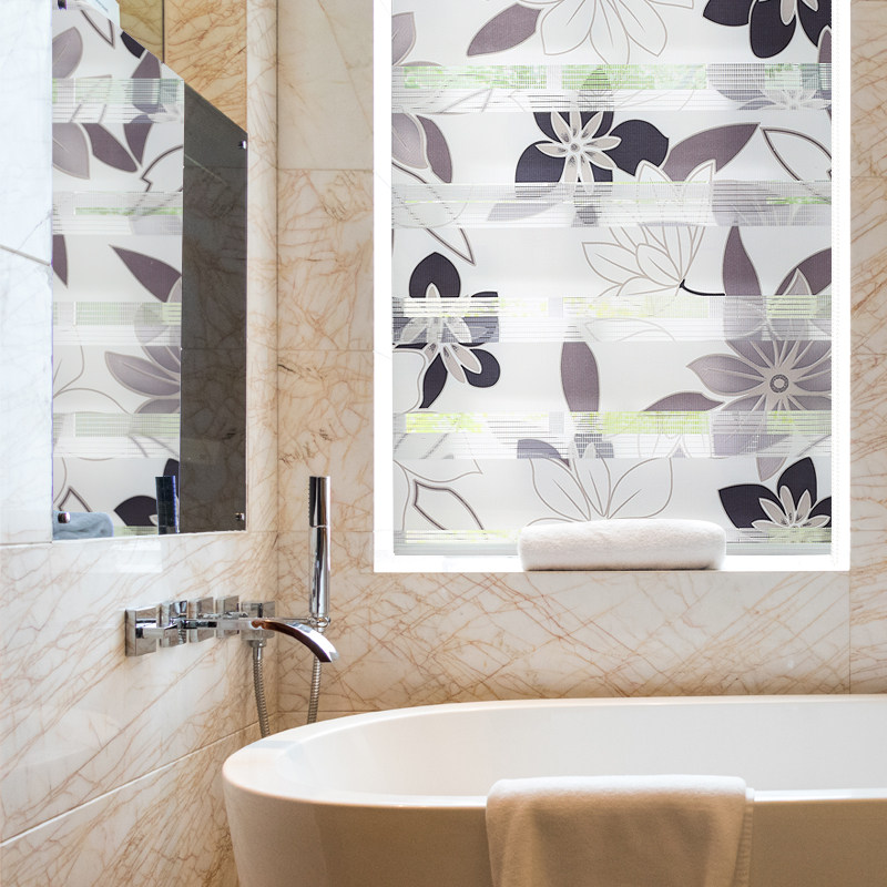 aldomo 免打孔柔纱帘 厨房卫生间浴室厕所卷帘百叶窗帘遮光定制