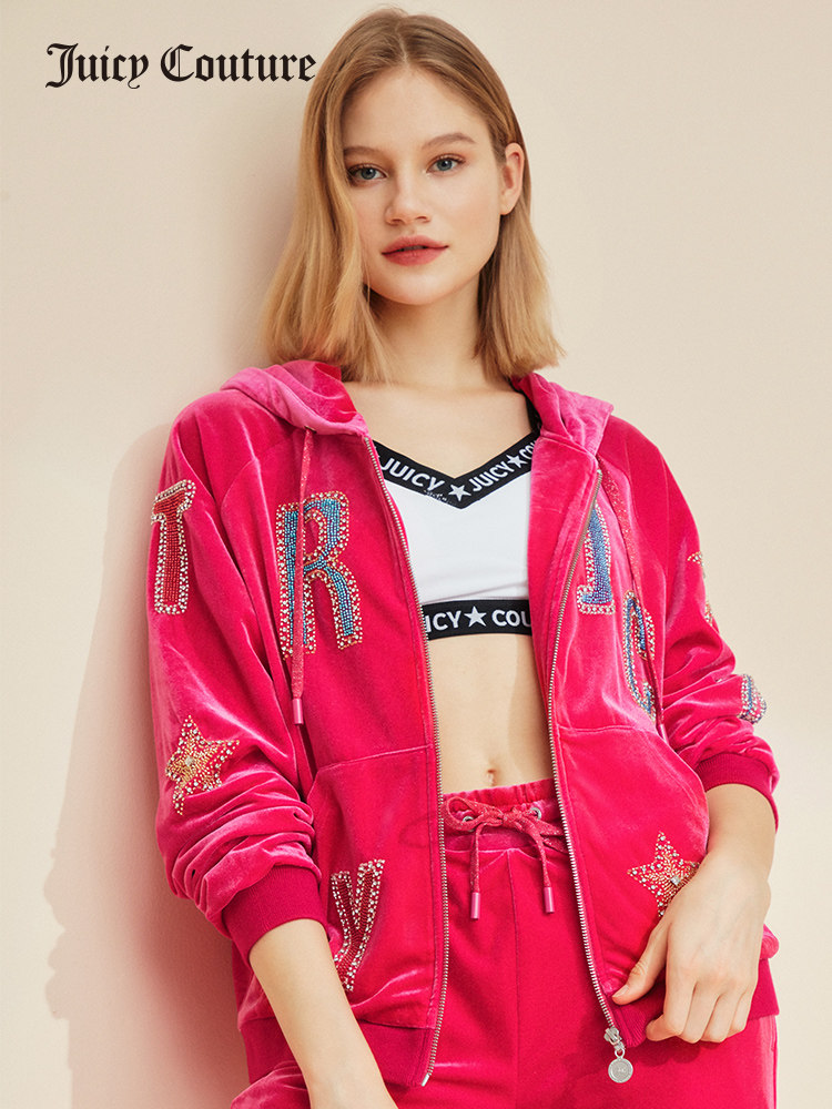 juicycouture橘滋2020春夏舒适柔软天鹅绒宽松短款短外套