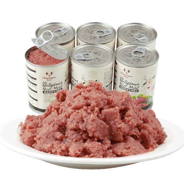 Pet dog canned beef dog wet grain mix rice Teddy gold haika head dog grain companion 375g * 6 cans dog snacks Pet dog canned beef dog wet grain mix rice Teddy gold haika head dog grain companion 375g * 6 cans dog snacks