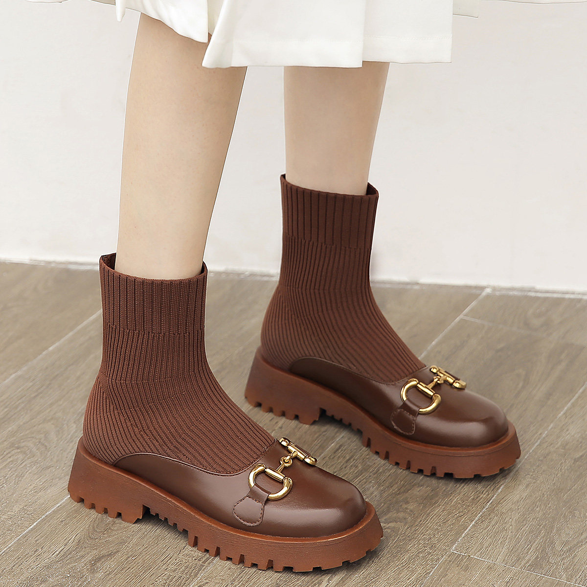 安琪琪粉丝专享2022秋冬新品圆头甜美可爱袜靴时装靴