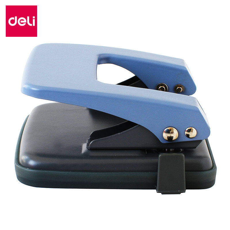 得力手动打孔机圆孔二孔办公凭证小型打孔器 家用迷你活页装订多功能